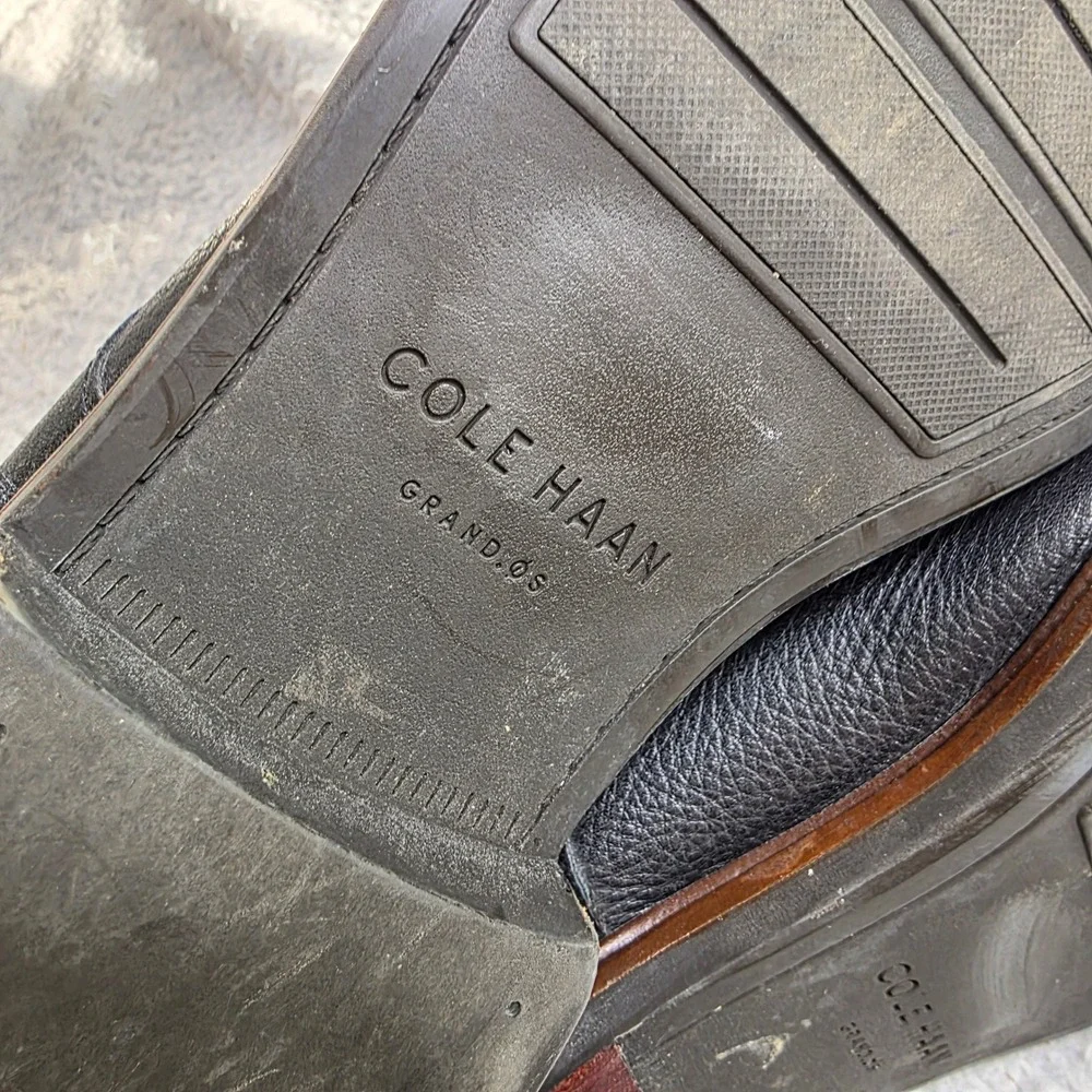 Cole Haan Watson‎ Chukka Boots Black Pebbled Leather Grand.OS Mens 11 Excellent